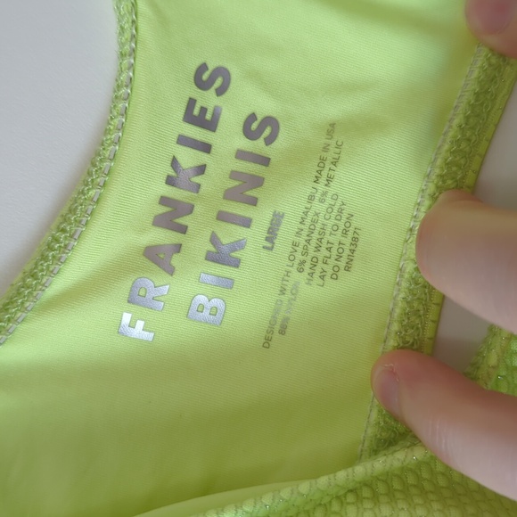 Frankies Bikinis Lime Green Cecilia Top - Size Large - Picture 5 of 6